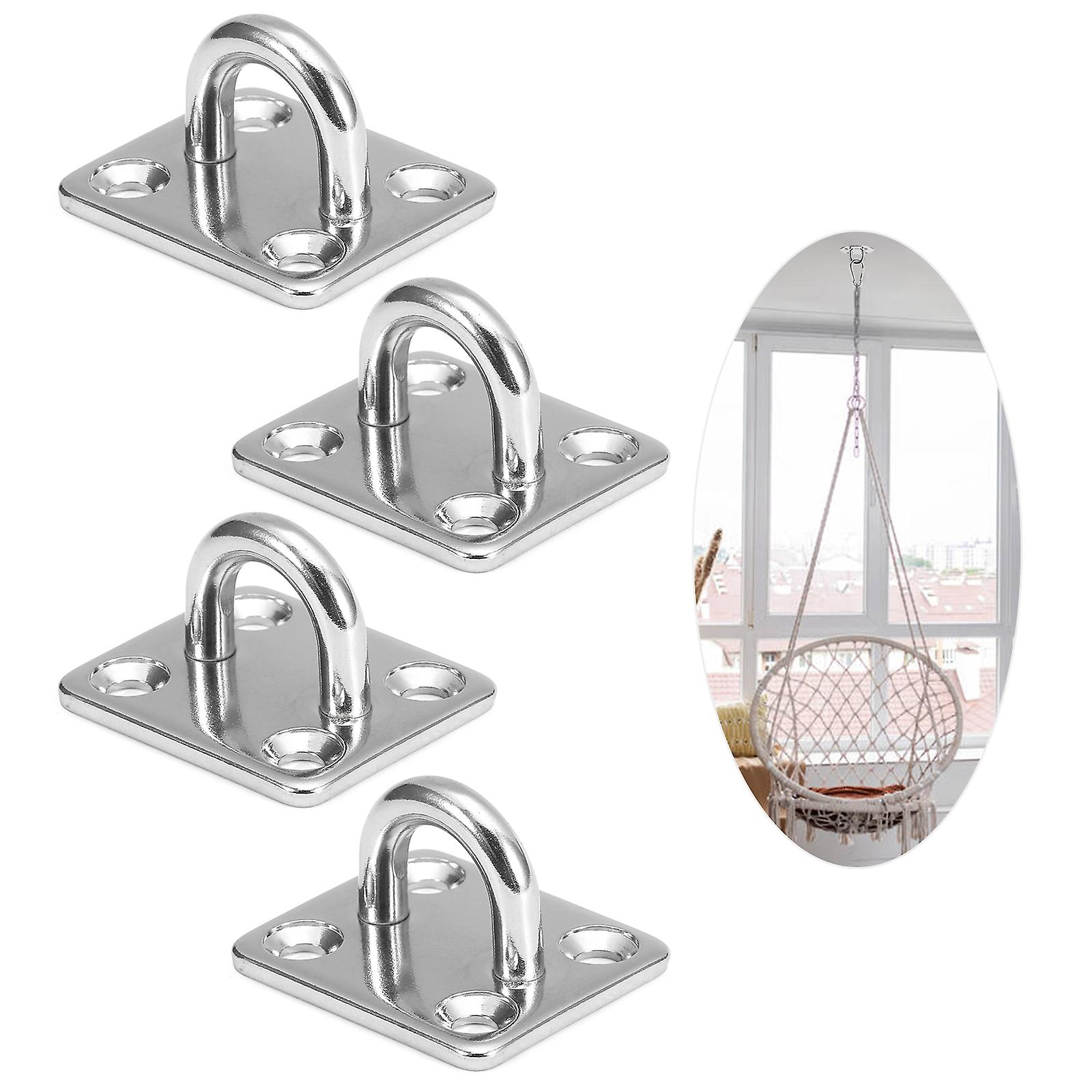 4pcs Pad Eye Plates Marine Hardware Multifunctional Wall Mount Hook Loops