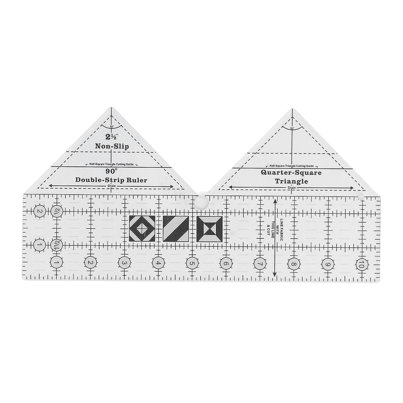 10in 90 Degree Acrylic Sewing Ruler Triangular Handheld Double Strip for Garment Cutting and Design Tools Accurate Measurements
