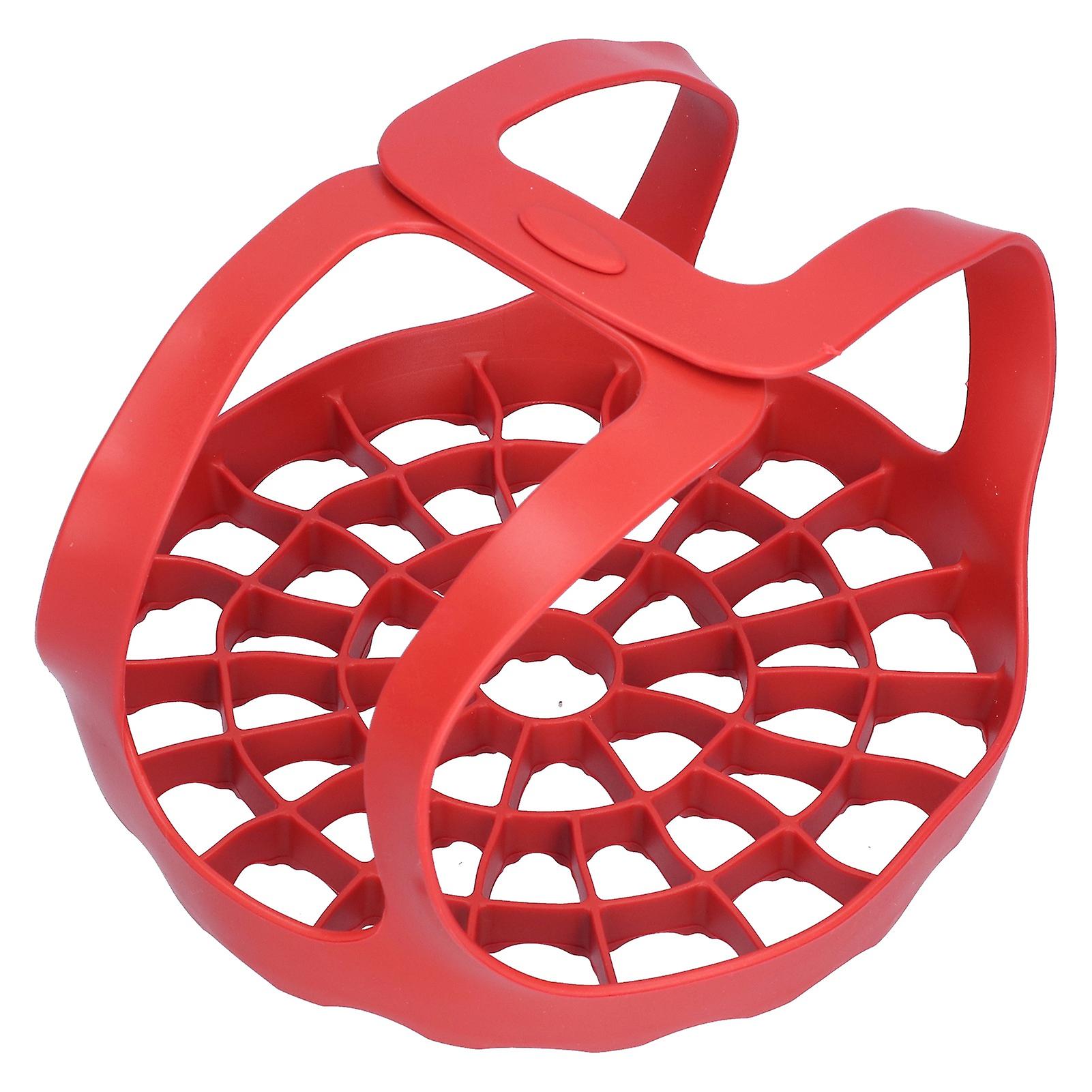 Multifunctional Silicone Steamer Basket Red 20x20x15.5cm