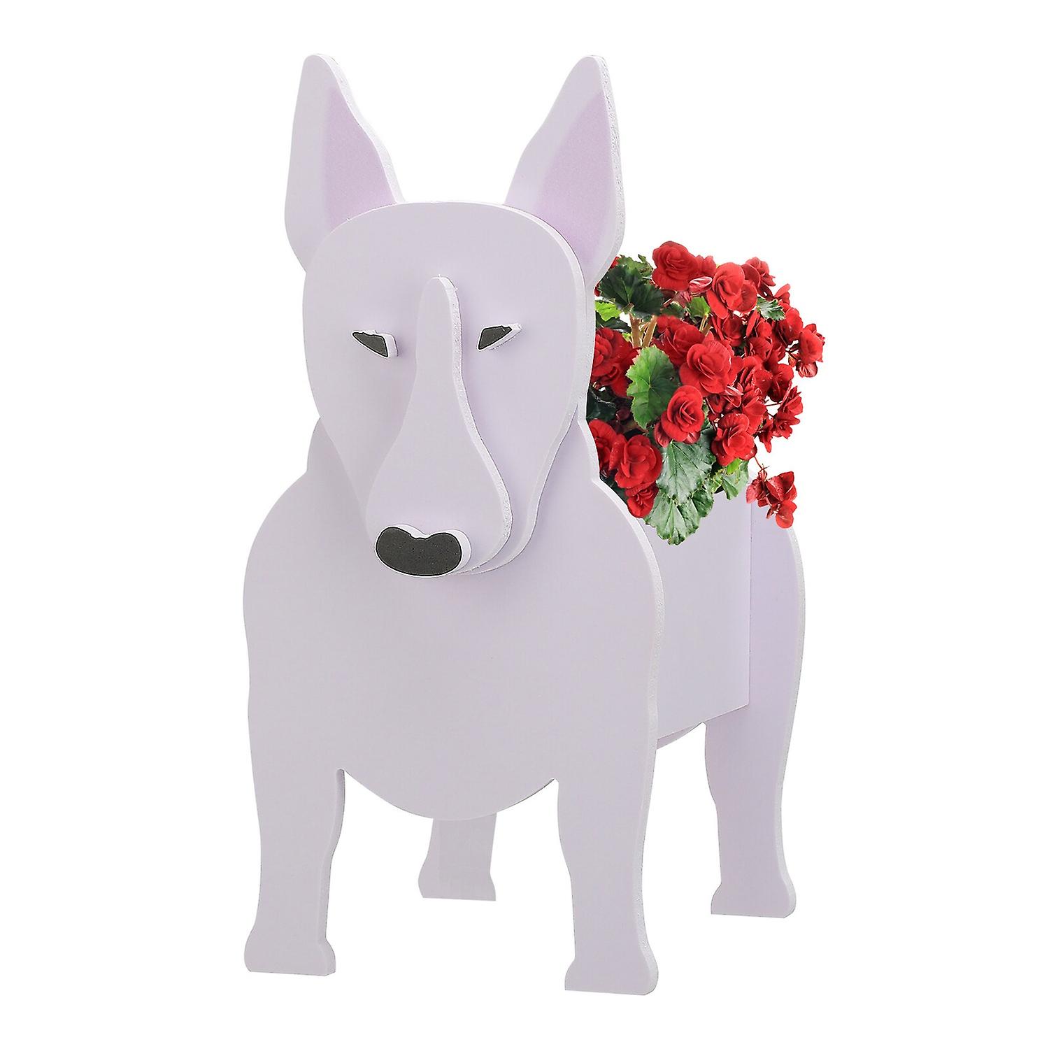 Handmade Bull Terrier Dog Planter - Easy Assembly & Versatile Use