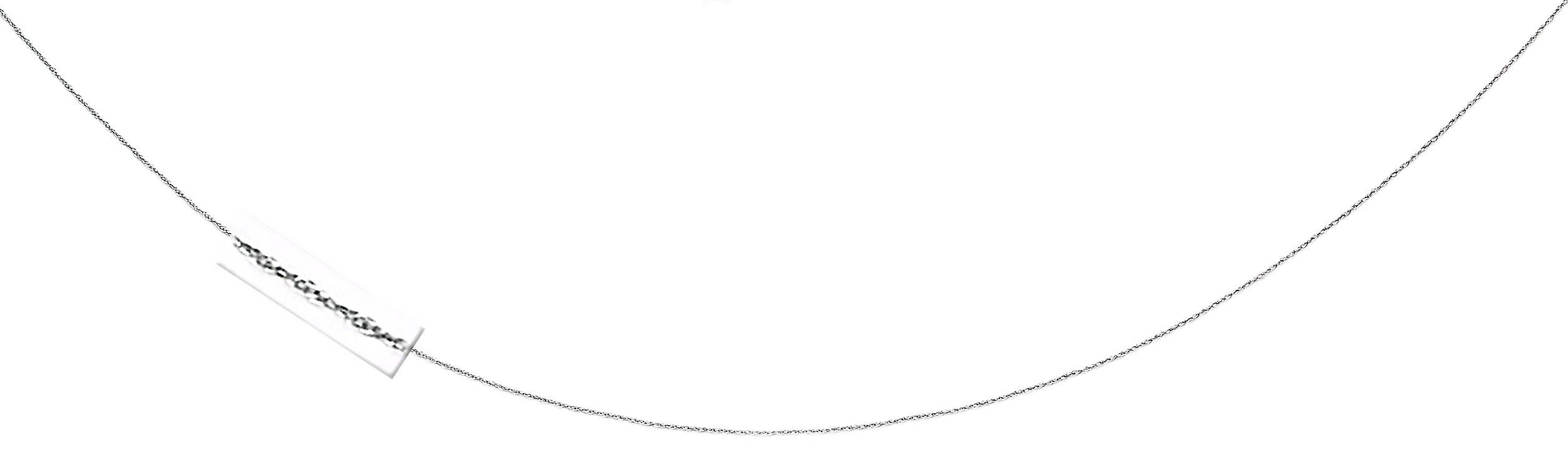 Colar com pingente de corrente de corda em ouro branco 14k, 50 cm (20 polegadas), para mulheres e homens.