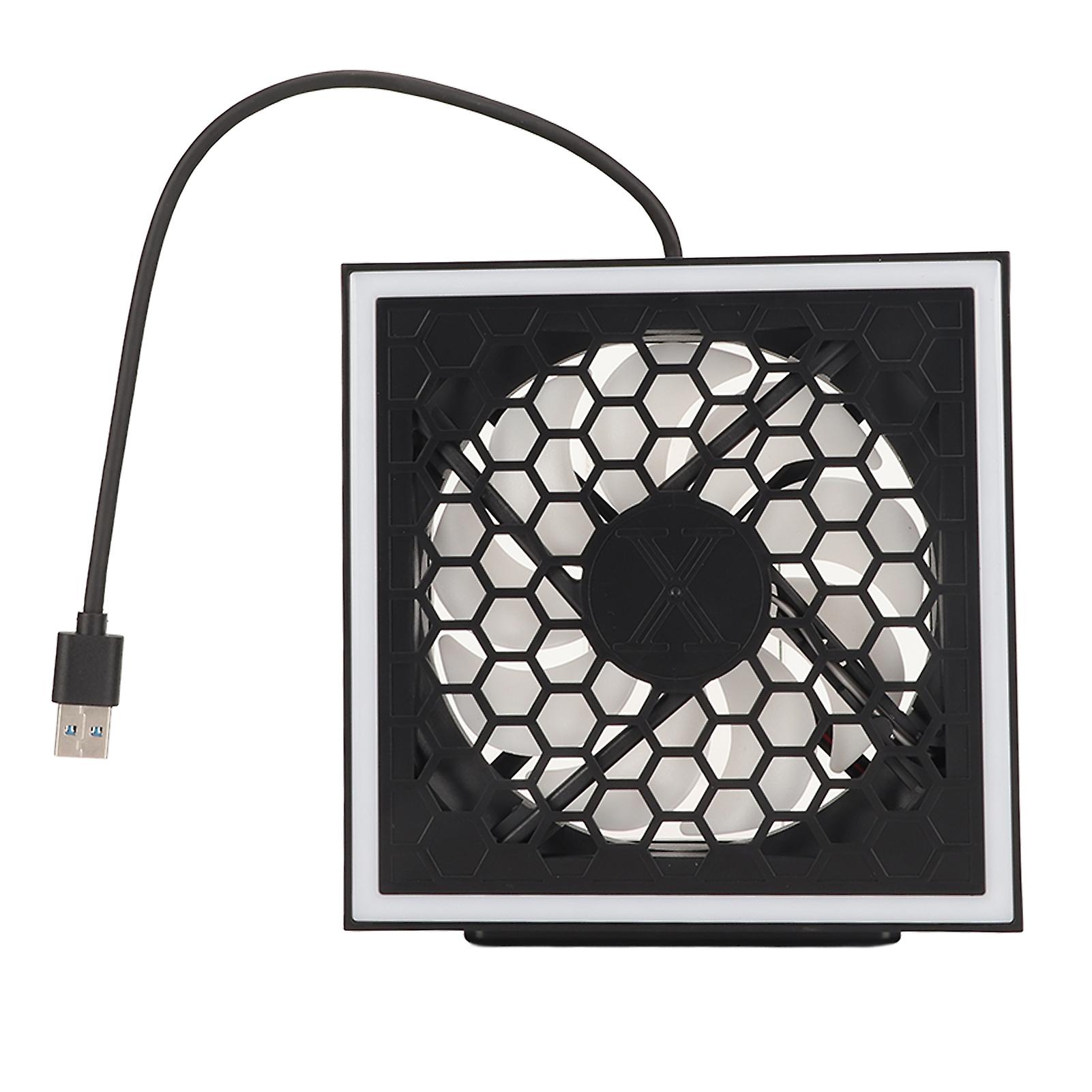 Console Top Fan 3 Speeds 7 Light Modes Top Cooling Fan with RGB LED USB 3.0 USB 2.0 Port for Xbox Series X