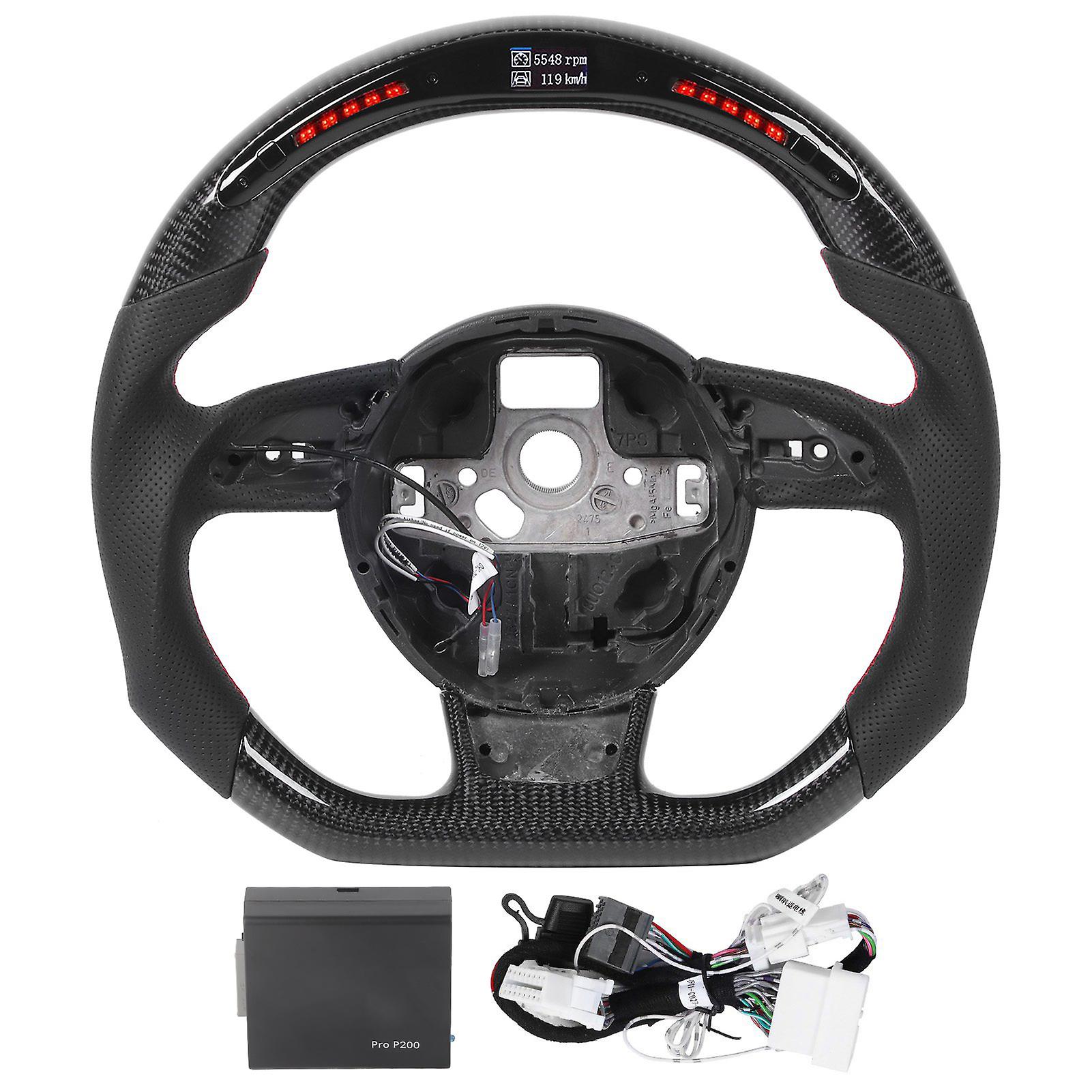 Carbon Fiber LED Shift Lights Display Race Steering Wheel Fit for B8.5 RS3 RS4 RS5 RS6 RS7 2013‑2016