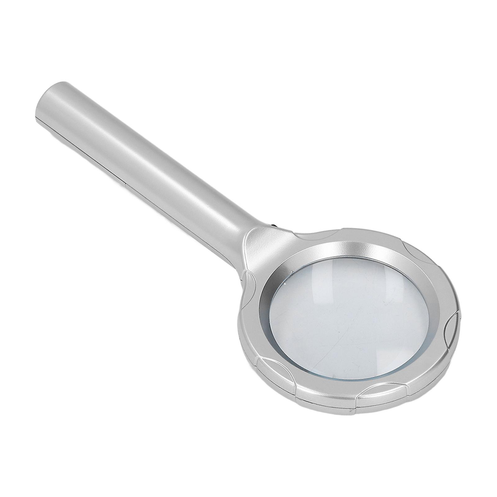 Risegun Lighted Magnifier Handheld Magnifying Glass 4X Optical Illuminated Magnifier with 6 LED Lights for Reading Collecting