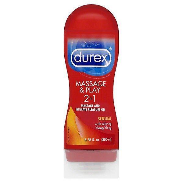 Durex Massage And Play, 2-in-1 Massage Gel And Intimate Water-based Lubricant, Ylang Ylang - 6.76 Fl Oz