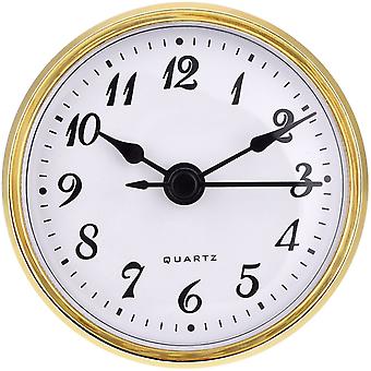 Veeki Inserto de reloj de cuarzo de 2,8 pulgadas / 70 mm, adorno dorado, número arábigo, movimiento de cuarzo (adorno dorado)