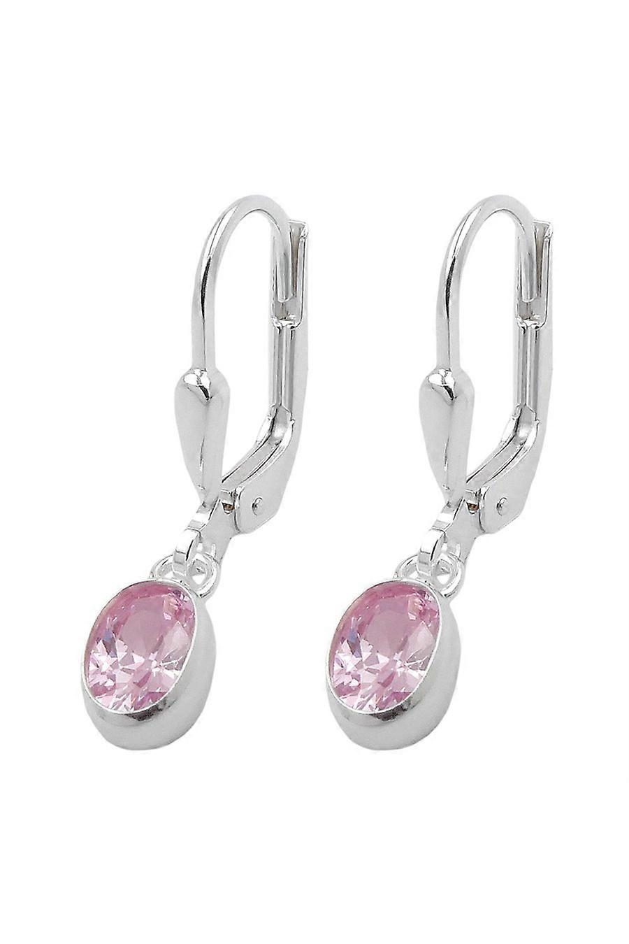 Leverback Earrings Pink Silver 925 - Gl93986