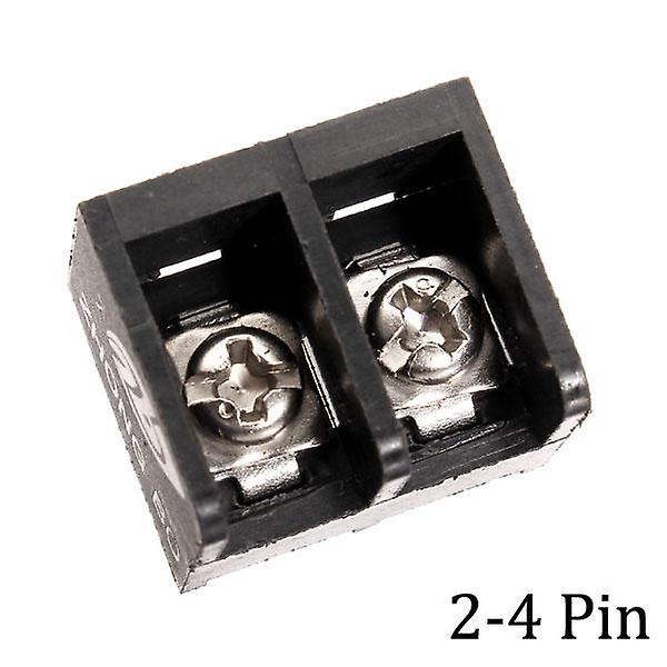 10Pcs 2-4 Pin 8.25mm Barrier Screw Terminal Blocks Connectors Black