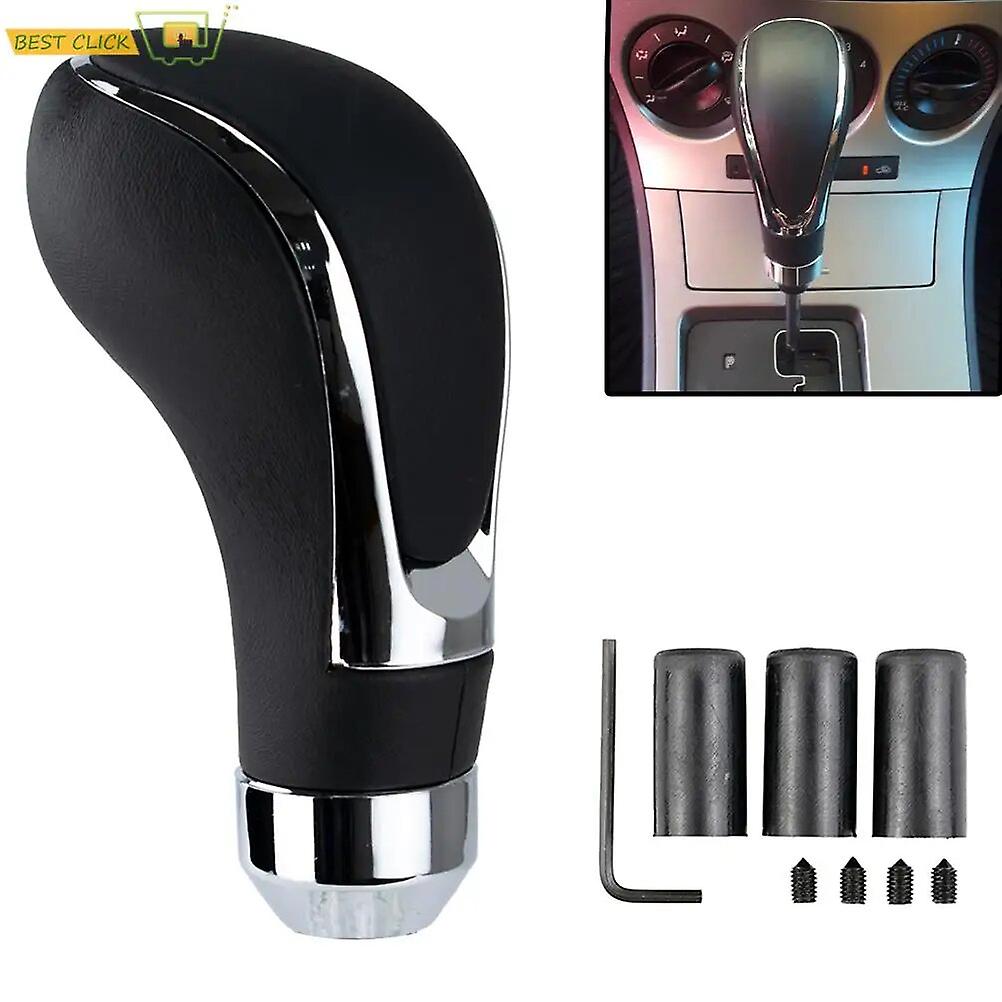 Universal Car Accessories Gear Shift Knob Leather Automatic Shift Stick Stick Black Chrome Modification Professional~12950