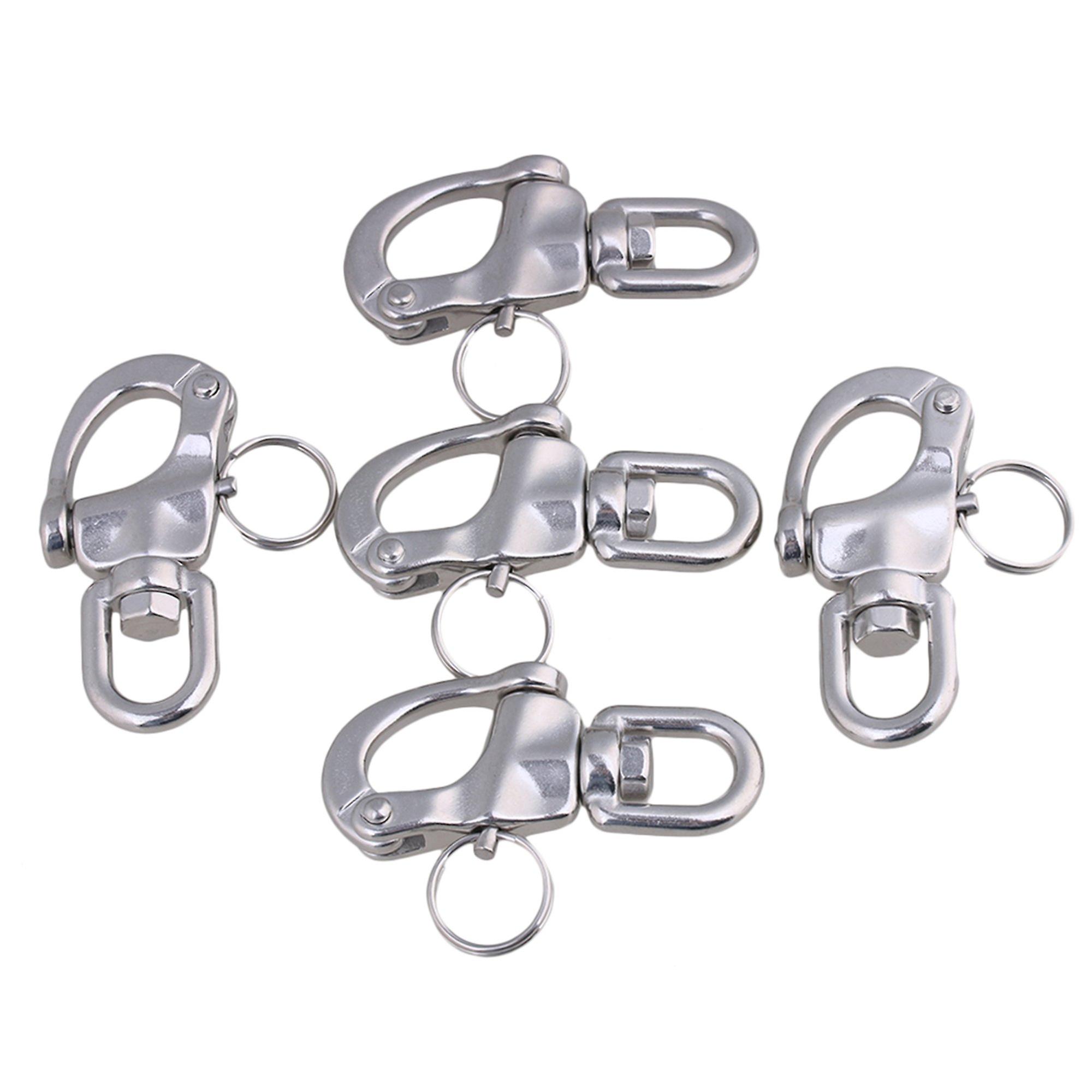 5 x Small 304 Stainless Steel Snap Shackle Quick Release Swivel Bail Rigging