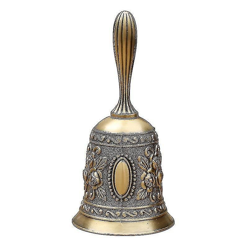 Schöne Blumenhandglocke aus Messing
