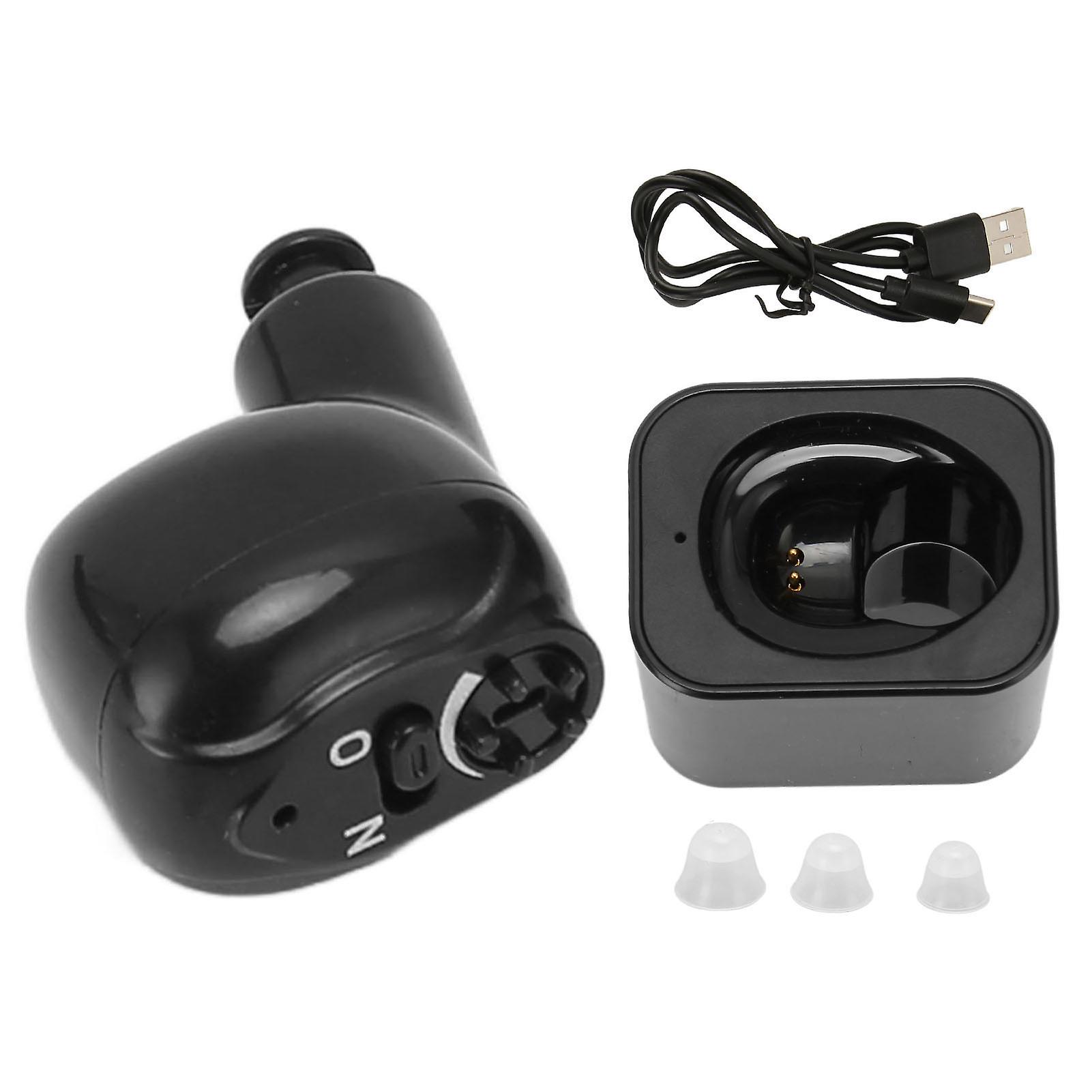 Compact Single Earbud Hearing Aid: Adjustable Volume, USB Charging, Noise Reduction
