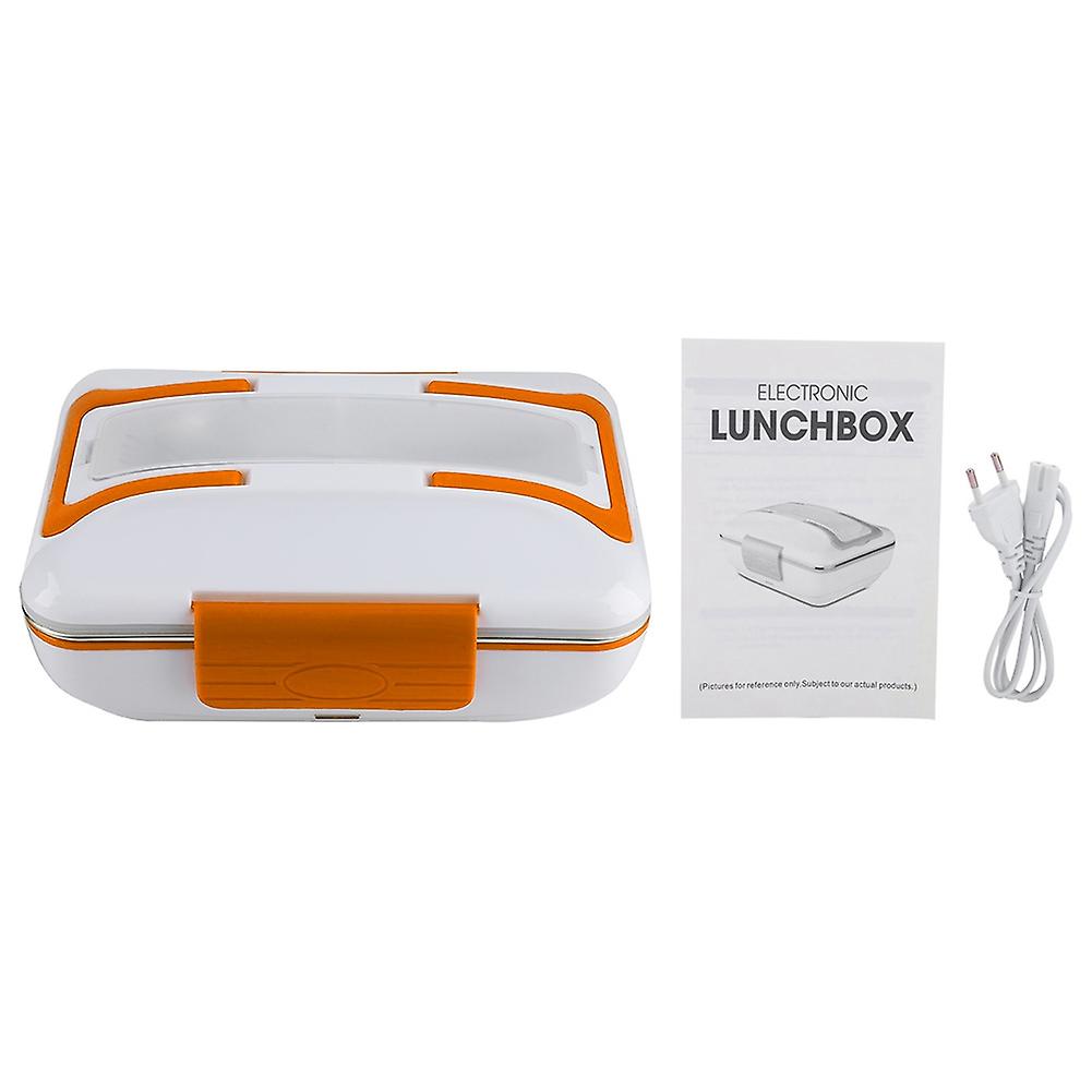 Electric Heating Lunch Box Portable Food Container Home Working EU Plug 220V (Orange)