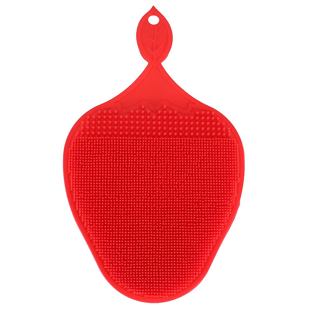 Double-side Silicone Dish Washing Sponge Scrubber Multi-function Kitchen Cleaning Tool (Red)