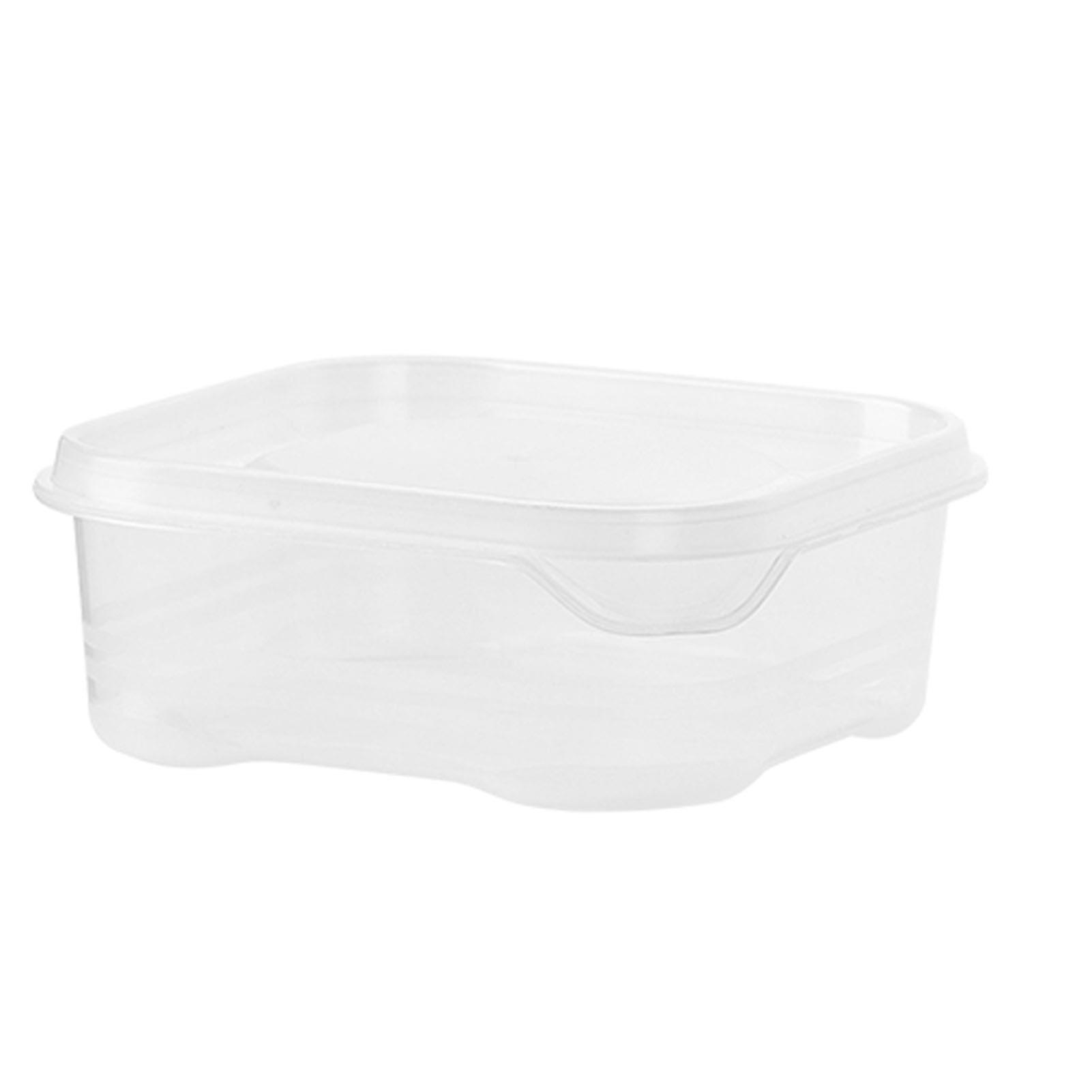 2Pcs Freezer Container Reusable Transparent Plastic Stackable Large Capacity Food Storage Box