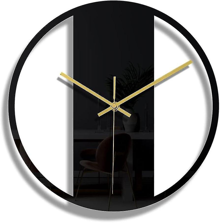 （CC308）Black Round Frame Wall Clock DIY Silent Modern Design Wall Clocks Suitable for Bedroom Living