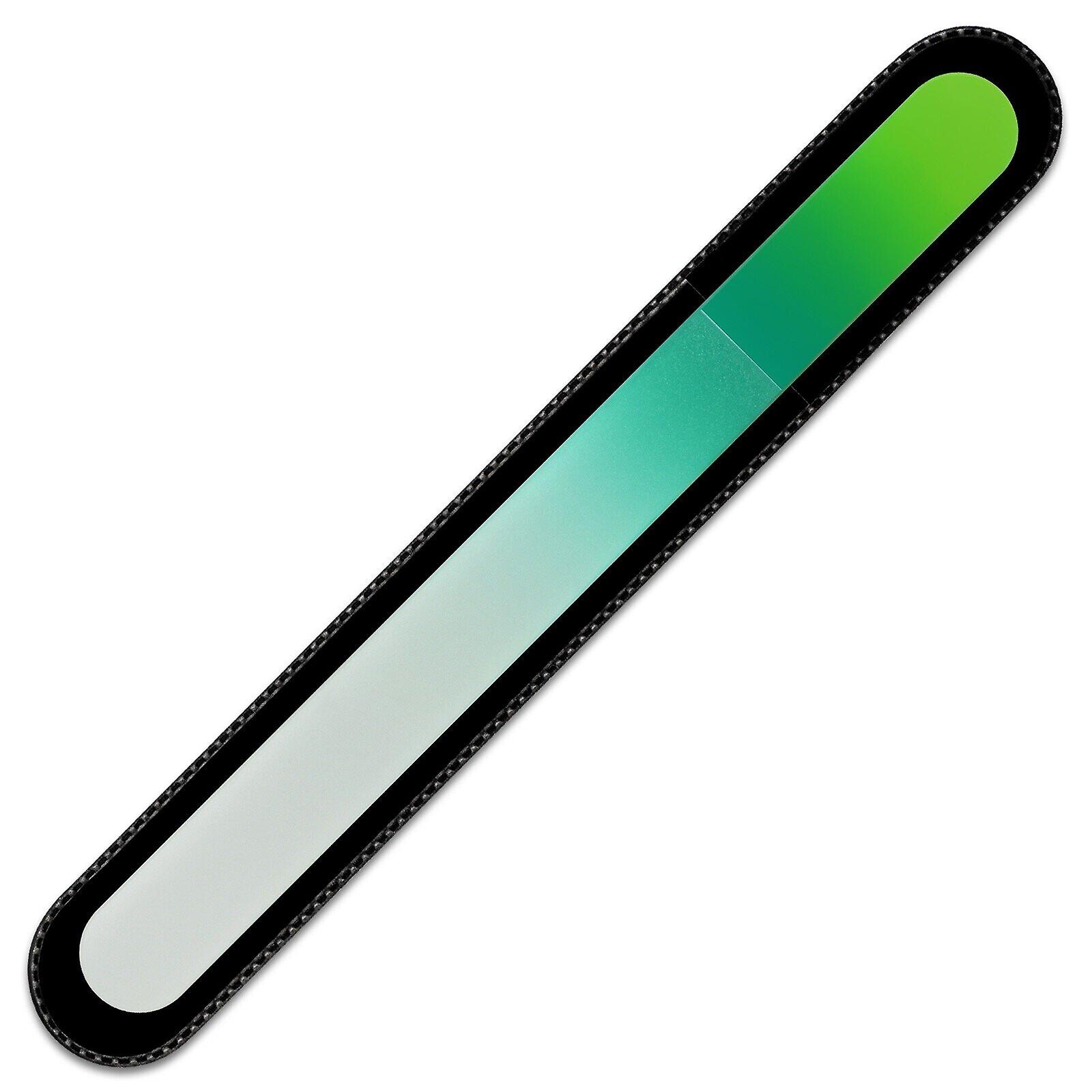 Large Rainbow Glass Nail File R-B9 - Fern Green