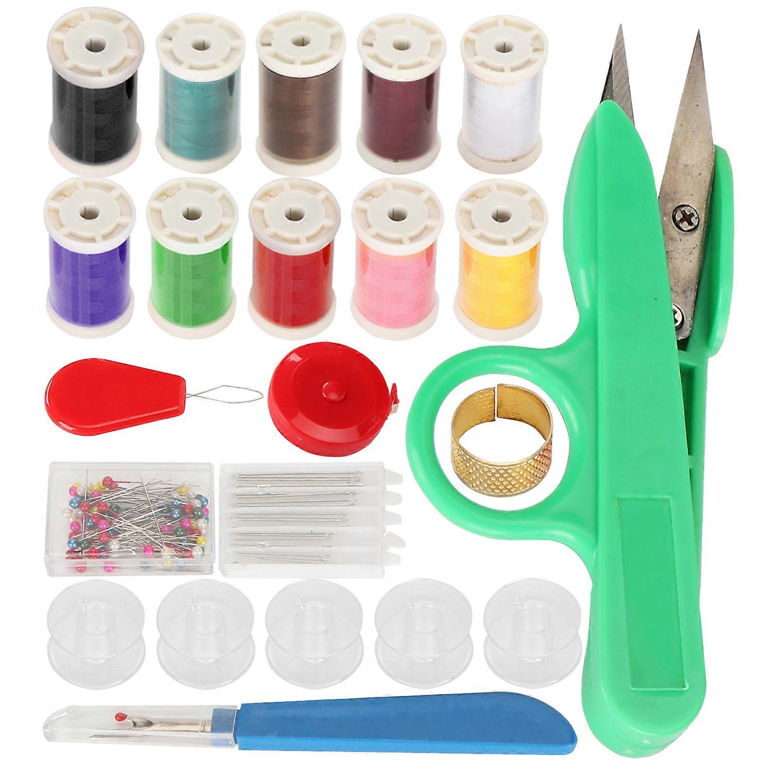 Sewing Kits Needle Thread Scissor Ruler Bobbin Embroidery Machine Accessories Set