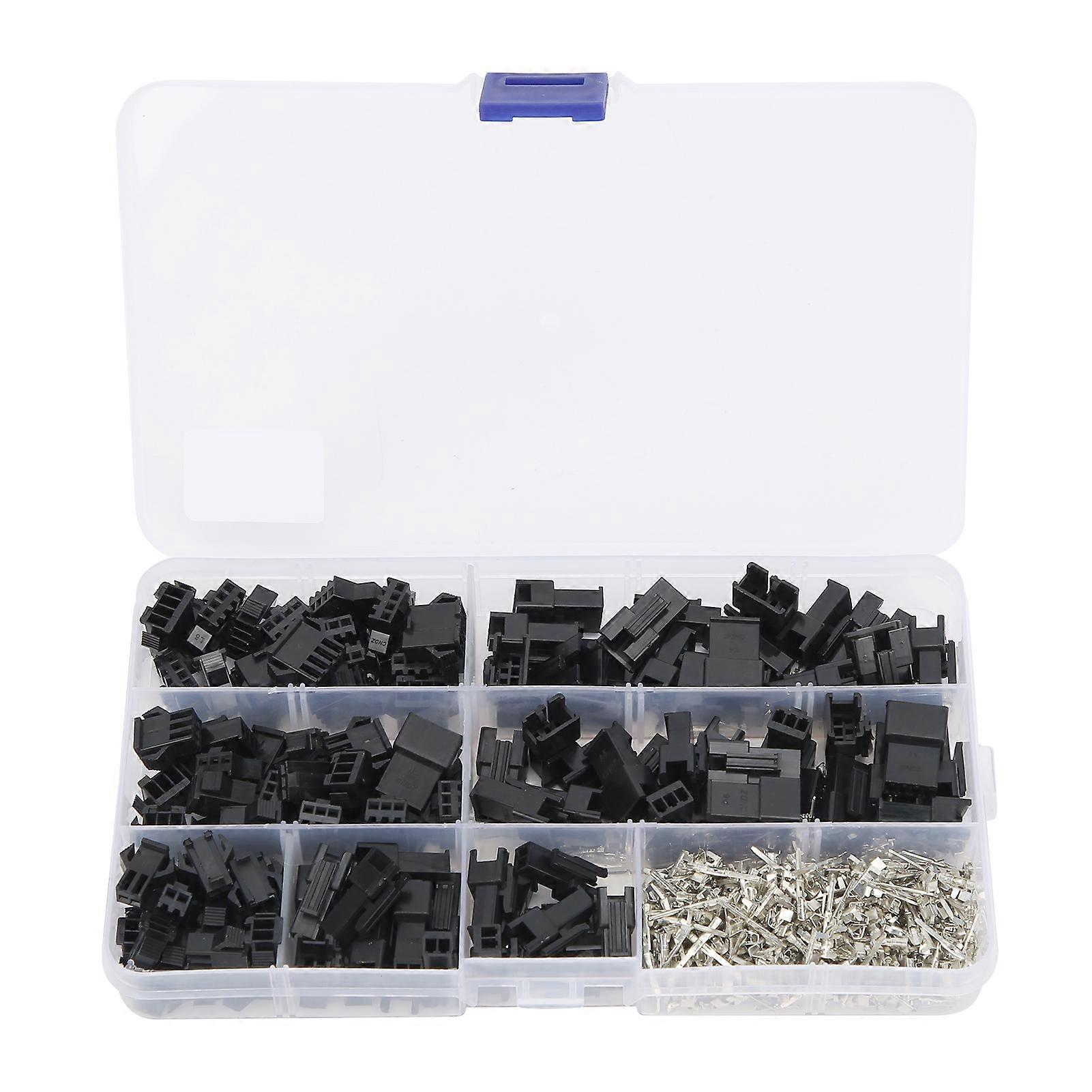 480pcs 2.54mm 2/3/4 Pin Headers Socket Connectors Adapter Terminal Assortment Kit