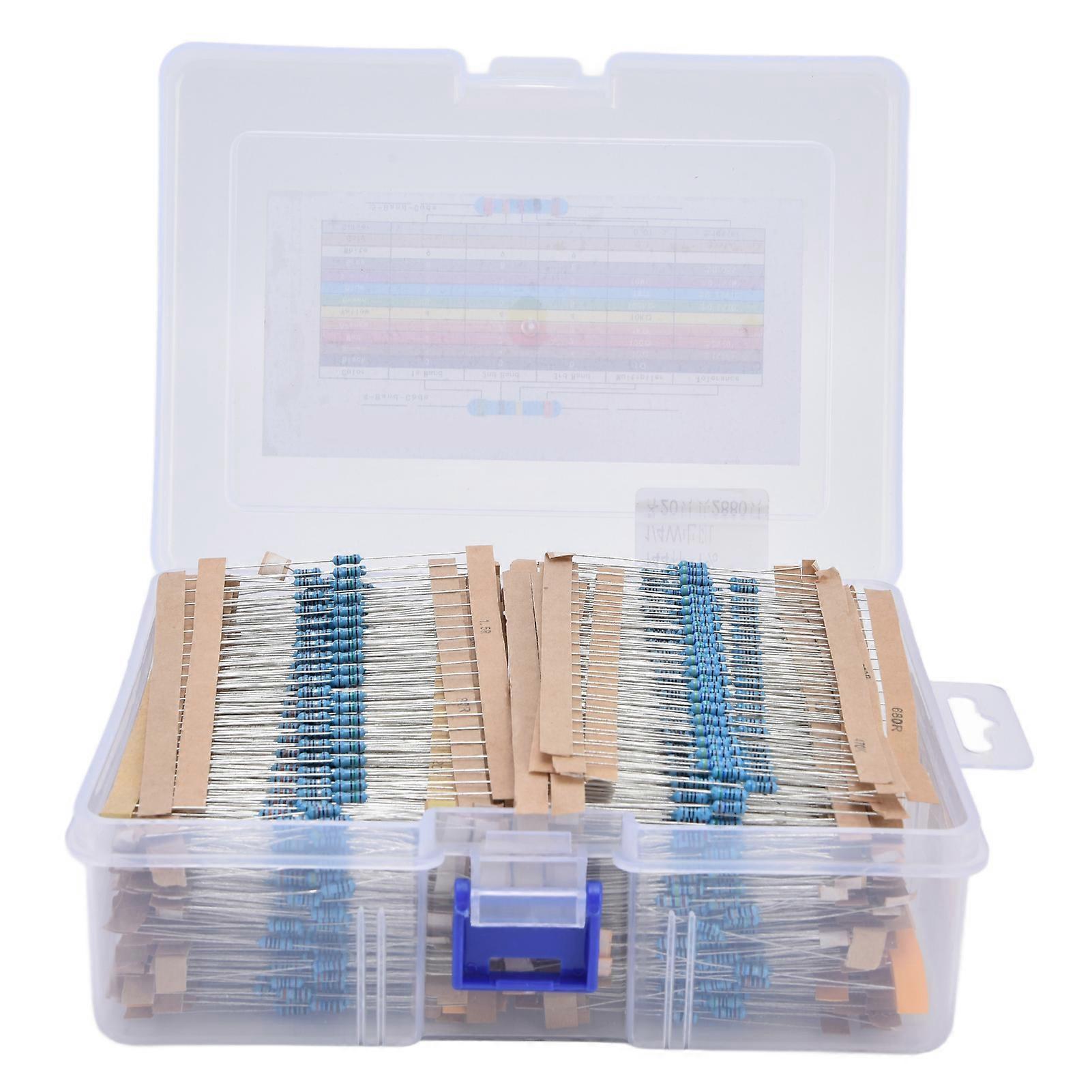 2880Pcs抵抗器の品揃え合金フィルム抵抗器抵抗144値1~1M 1 / 4W DIY用