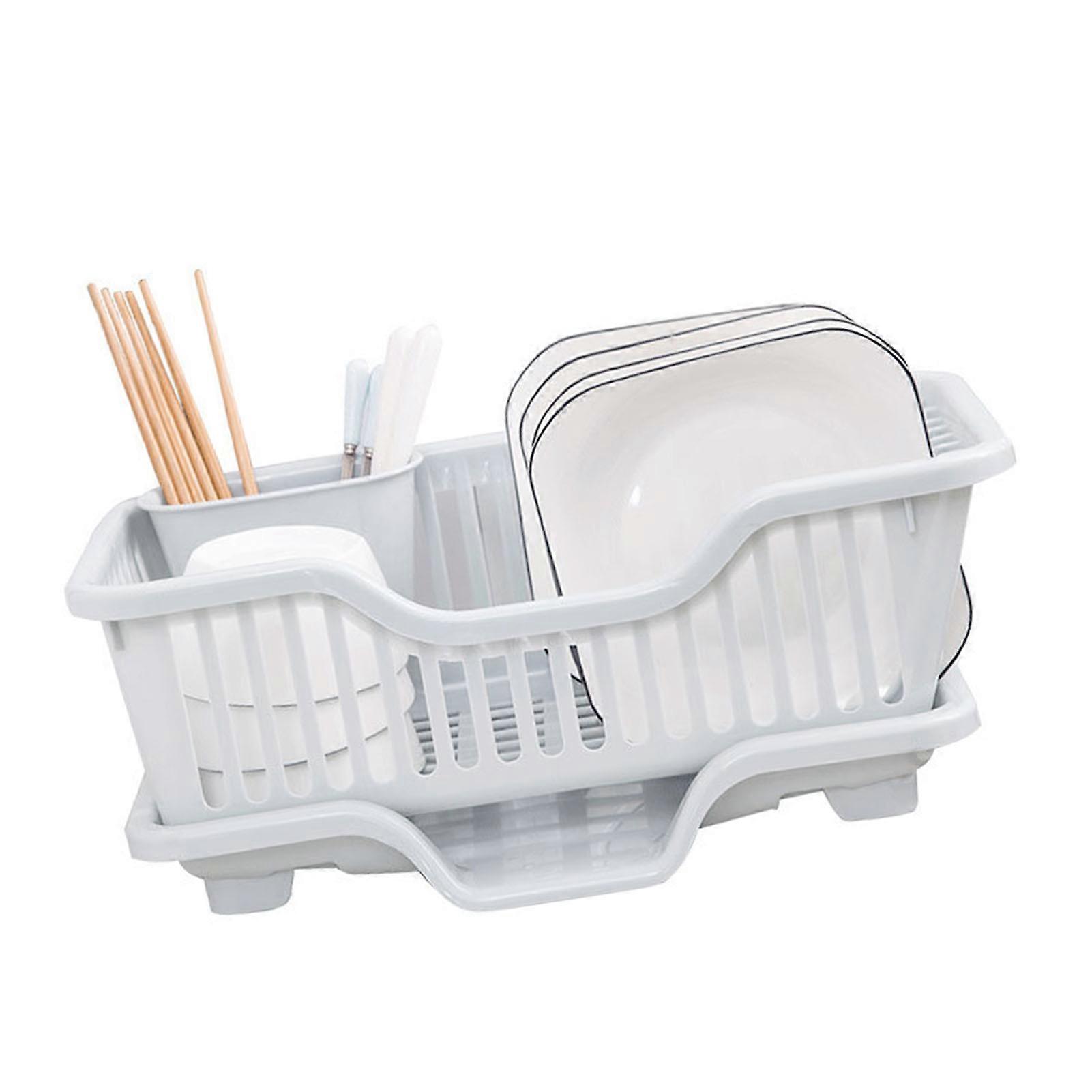 Dish Drying Rack with Drainboard Large Capacity Dish Drainer with Utensil Holder for Kitchen