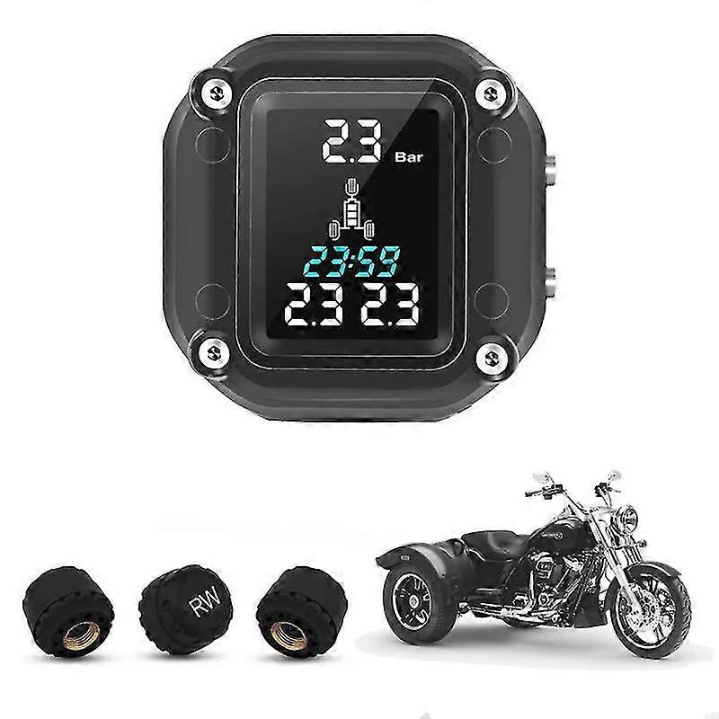 Trikes Moto Tpms Motor Tire Pressure Tyre Temperature Monitoring Alarm System con 3 sensori esterni per 3 ruote