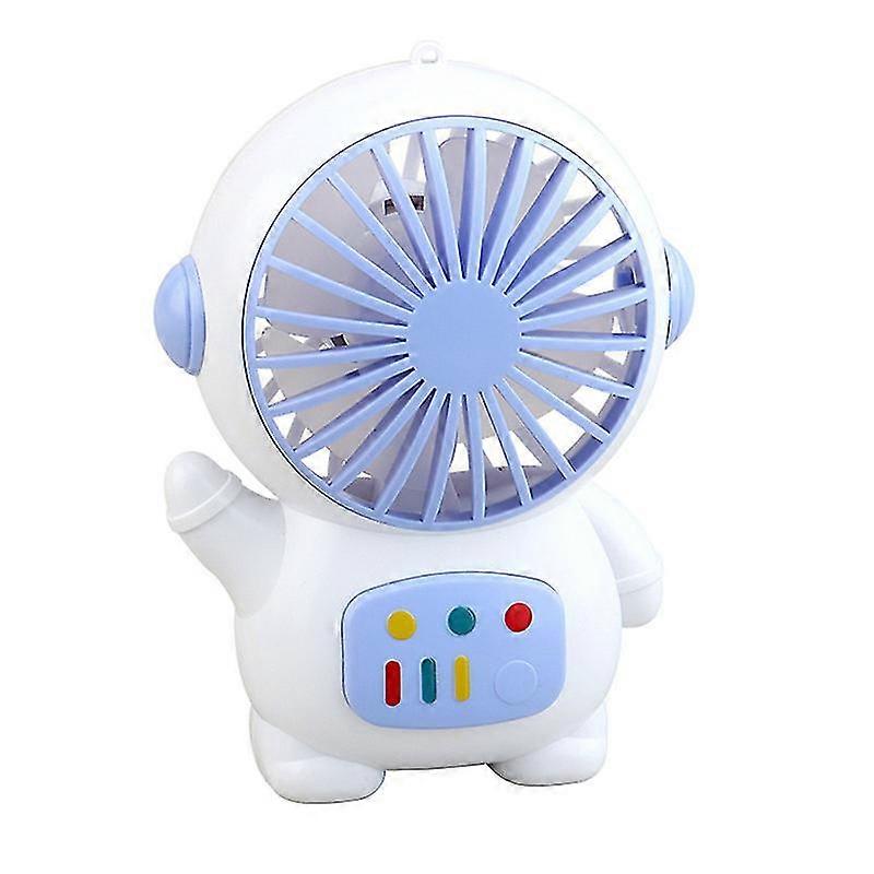 1 Set Small Fan Rechargeable 2 Speeds Low Noise Strong Wind Wide Angle Outlet Astronaut Simple Switch Handheld Fan Office Supply