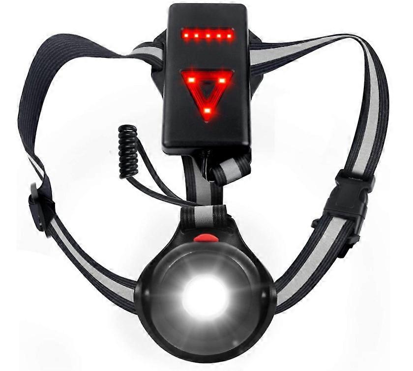 Chest Running Light for Runners and Joggers with Adjustable Beam and Reflector, USB Rechargeable Bike Light