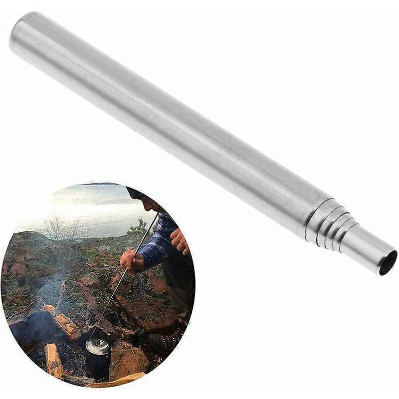 Pocket Bellows,Stainless Steel Foldable Campfire Tool Pocket Camping Survival Blowing Fire Tube, for Campfire, Camping, Outdoor Picnic5 pcs