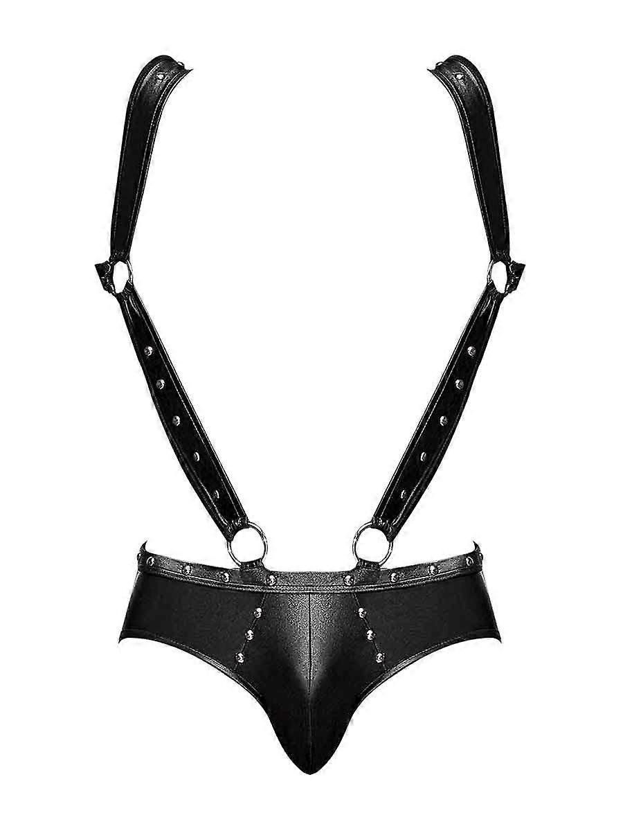Mens Wetlook Briefs With Suspenders