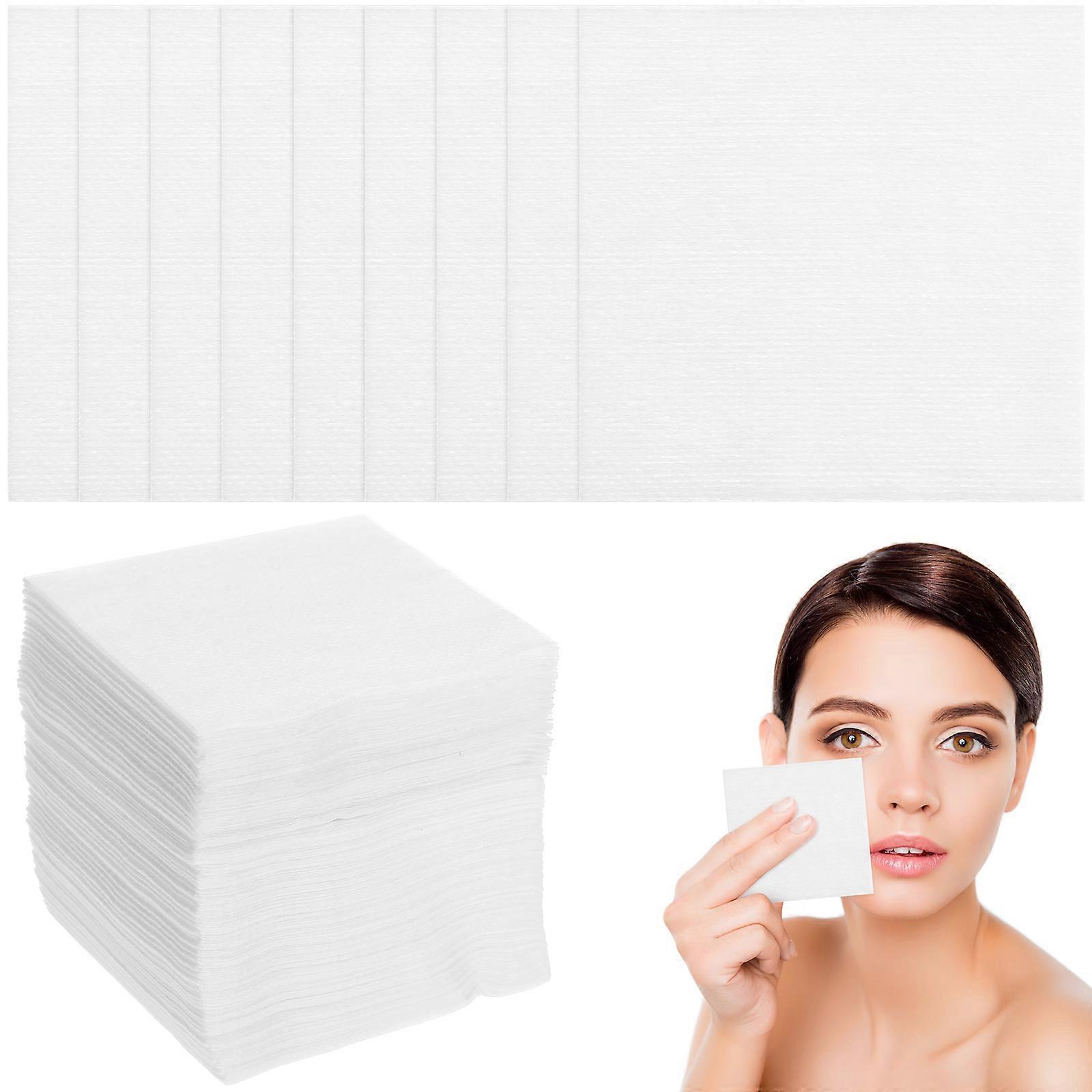 100 PC μαξιλάρια αφαίρεσης μακιγιάζ μη υφασμένα μίας χρήσης τετράγωνα λεπτά προσώπου καθαρισμού μακιγιάζ φύλλα νυχιών γυαλισμένα μαξιλάρια