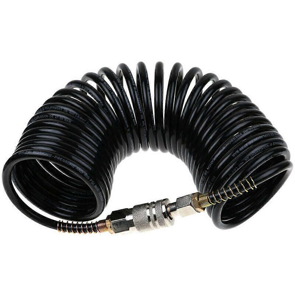 1/4 Pe Flexible Compressor Air Hose Durable Practical Pneumatic Easy Apply Extension Inflating Coil Adapter Quick Coupler