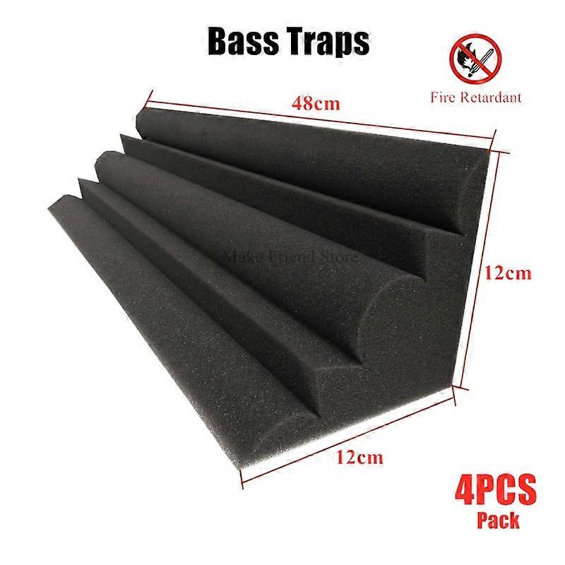 4Pack 12 x 12 x 48 cm Παγίδες μπάσων Ακουστικός ηχομονωτικός αφρός Επιβραδυντικό φλόγας Ηχοαπορρόφηση Studio Corner Foam υψηλής πυκνότητας
