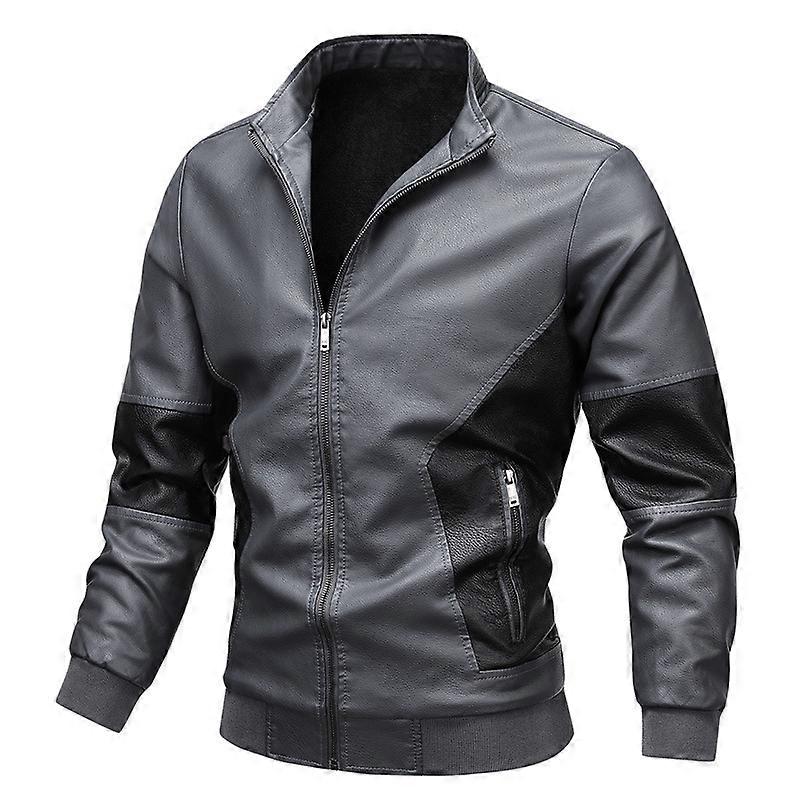 Herren Lederjacke Pu Herbst Winter