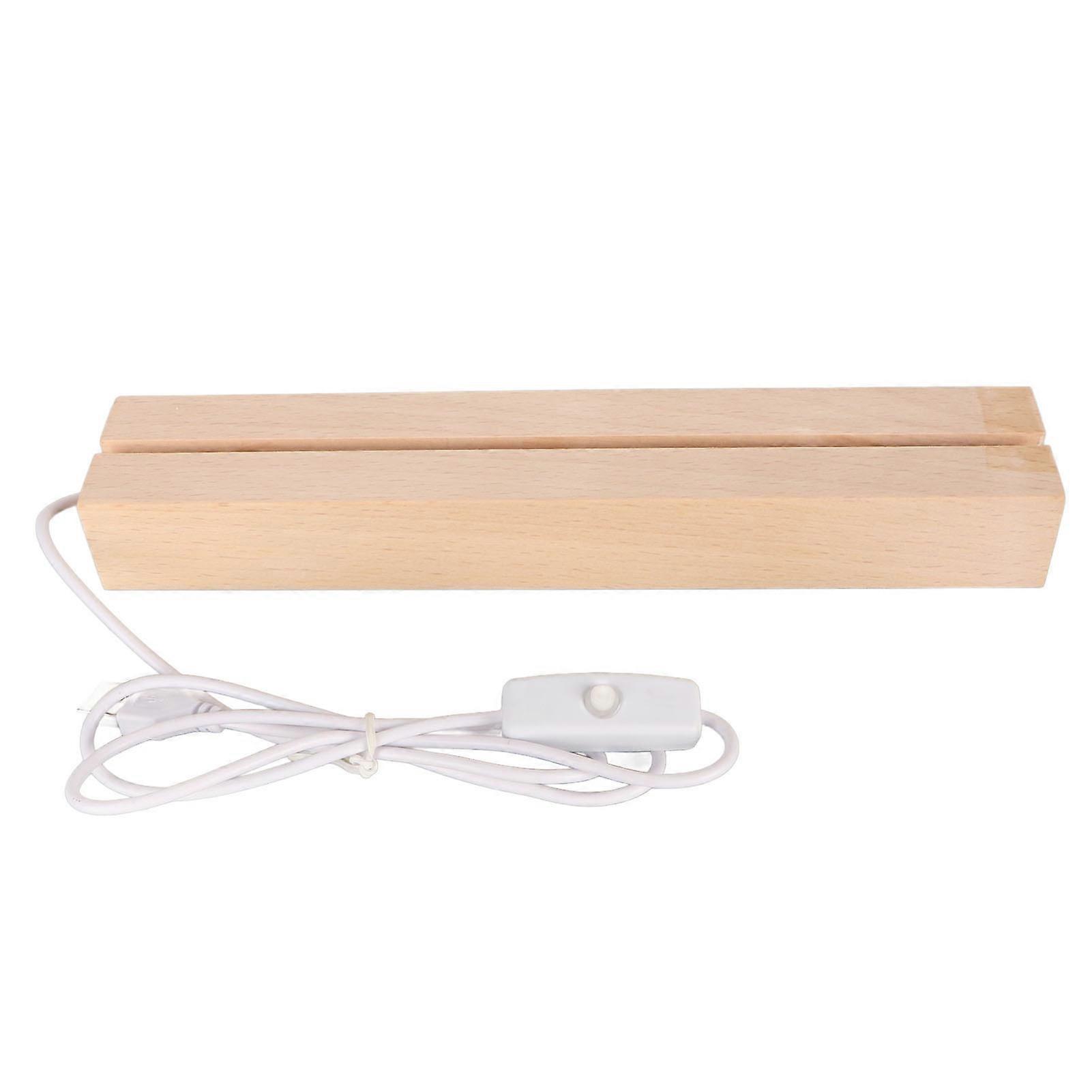 Rectangle LED Lights Display Bases Warm Light USB Interface Wooden Art Lights Display Pedestal for Crystal Glass Acrylic 24cm / 9.45in