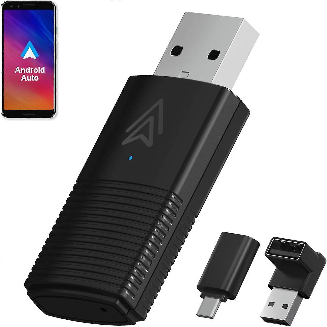 Mini wireless adapter for Android 11+, Android Auto wireless adapter converts wired to wireless, plug and play, online update