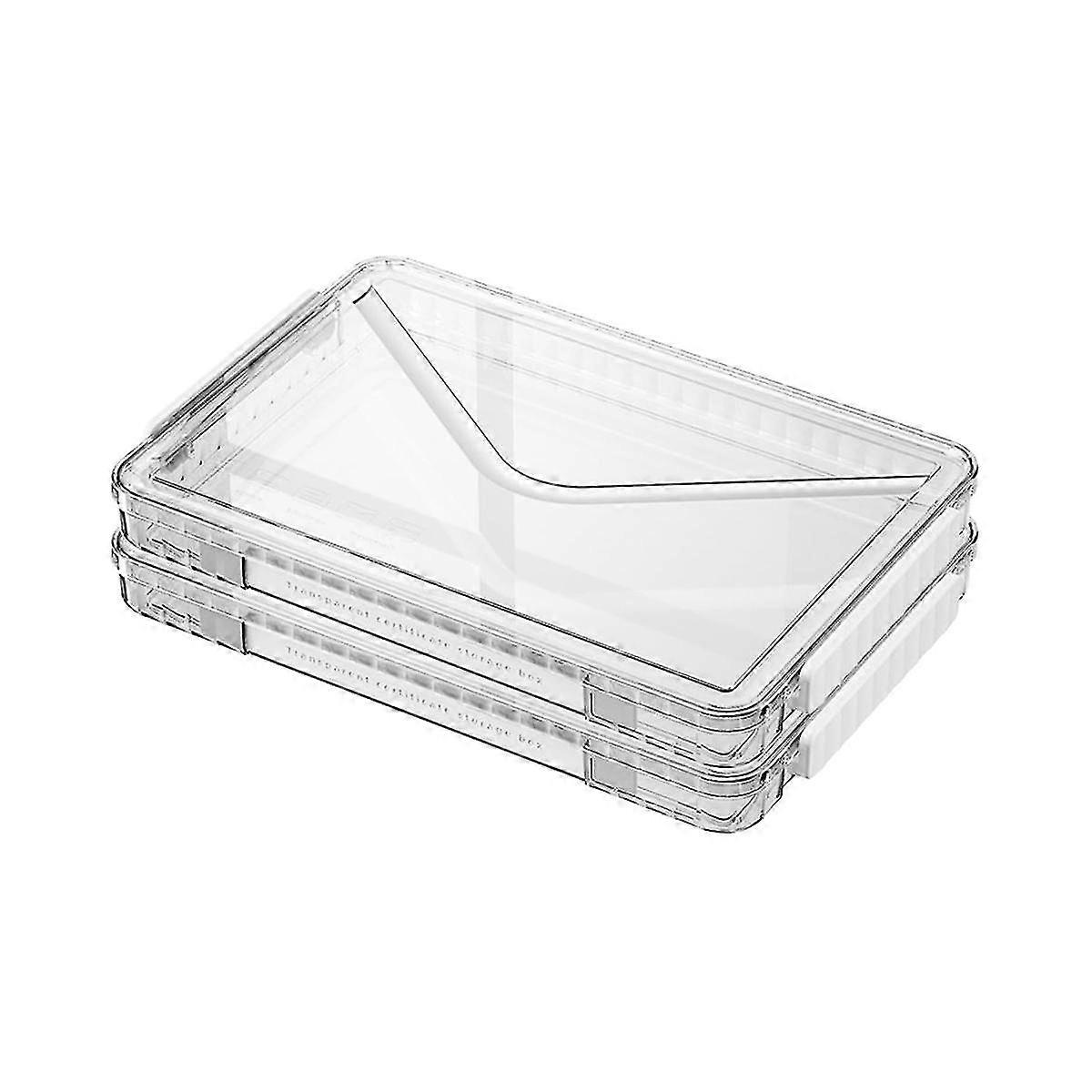 A4スクラップブック用紙収納、写真収納ボックス、プラスチックファイルボックス2パック