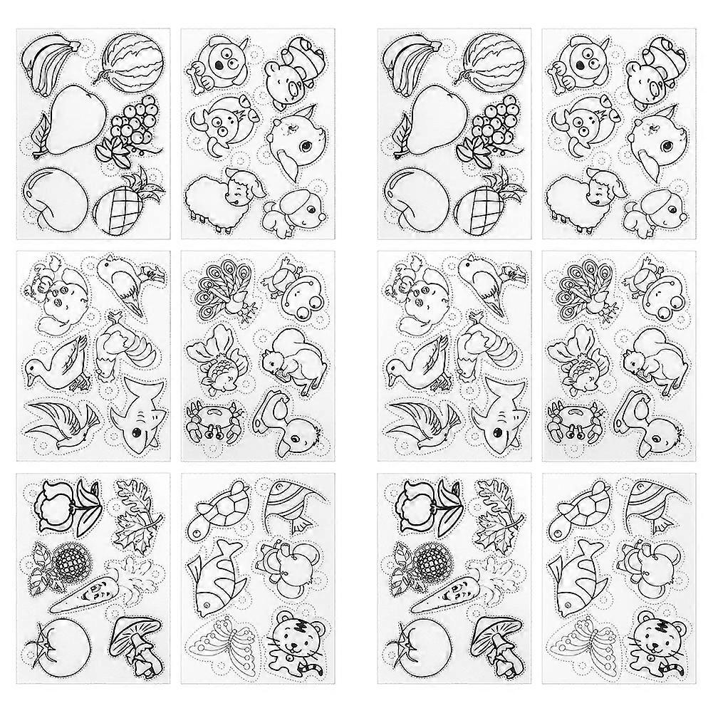 12個の熱収縮シート半透明ポリッシュカラーフィルドDIY手作りアクセサリーYEMAA