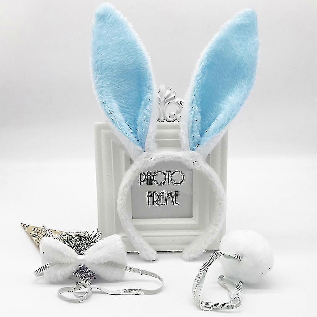 Headband Rabbit Ears Headband Bow Tie Tail Plush Tail Set Easter   Accessory