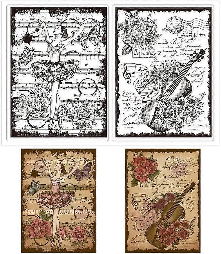 1Sheet Vintage Silicone Clear Stamp Seals