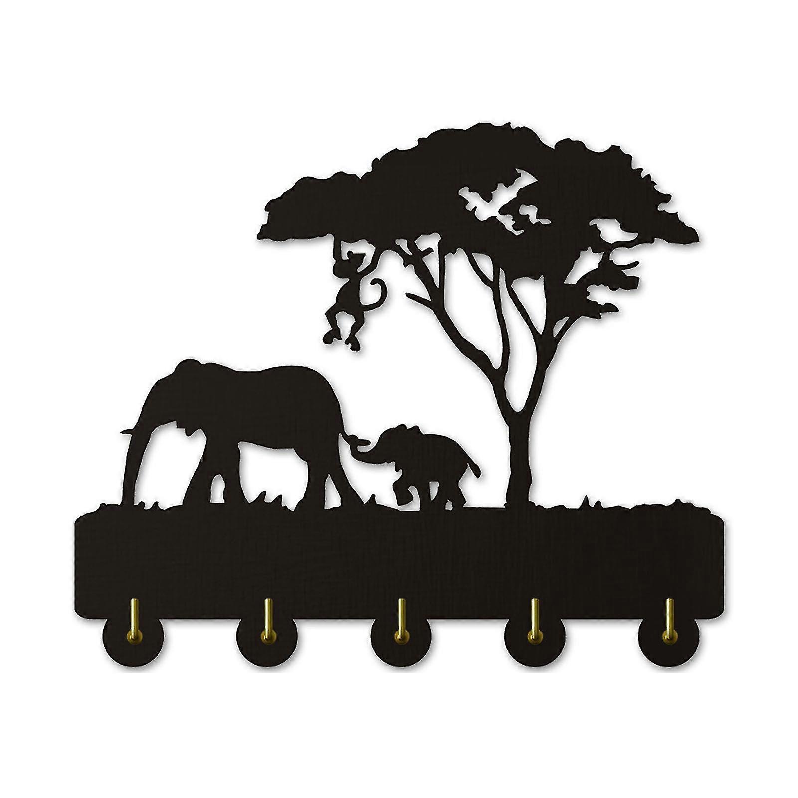 Wall Mount Hanger With 5 Hooks Durable Long Lasting Easy To Install Reusable Home Decoration For