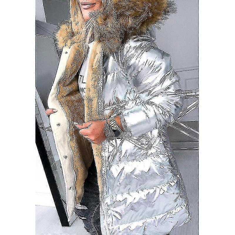 Femei de iarnă toamna bumbac-căptușit jachetă hanorac Popular Solid Color Slim Fit Long Sleeve Warm