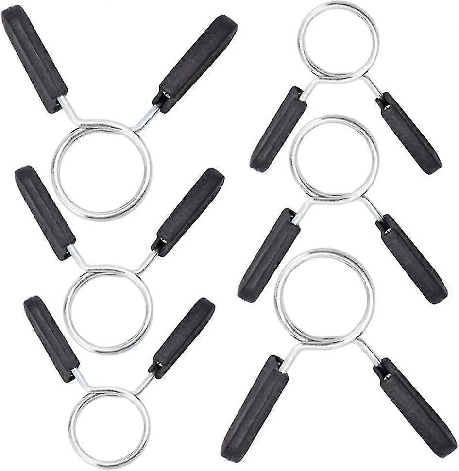Cadeaux de Noël, 6 Pinces à ressort pour le poids, 25/28 / 30mm Barbell Bar Stopper, Barbell Spring Clamps