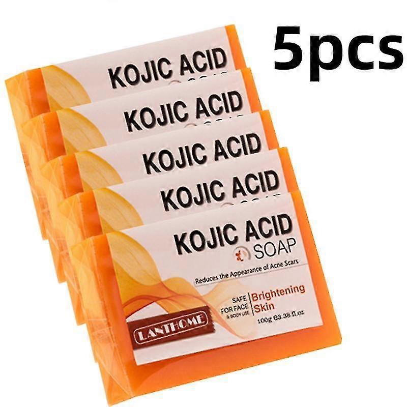 5x Kojic San Soap Face Cleansing Anti Acne Whitening Skin Lightening Face Remove Pimples Dark Spots Lightening Handmade Soap