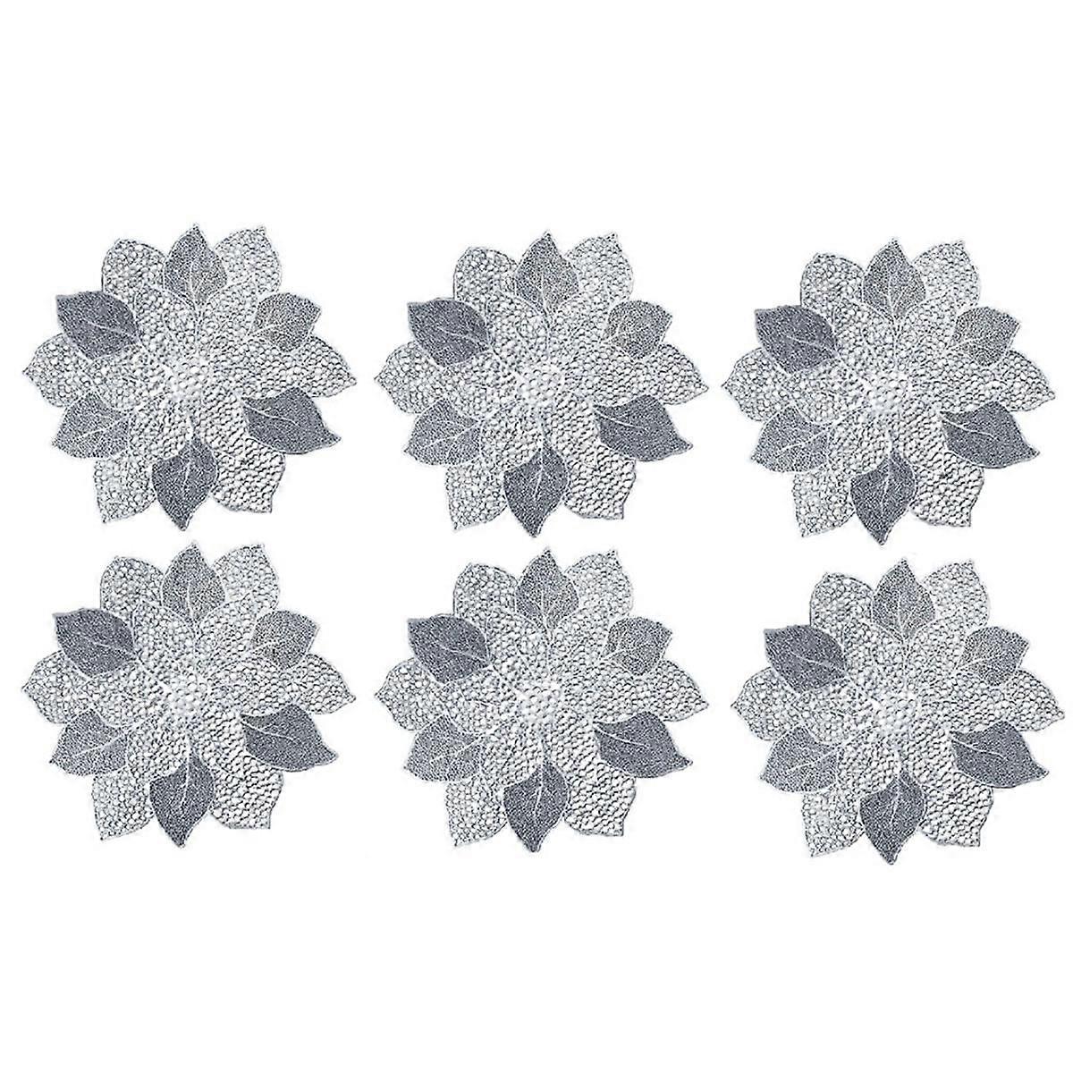 Set de table pour table à manger Ensemble de 6 tapis de table Hollow Out Hibiscus Flower Place Mat pour table à manger