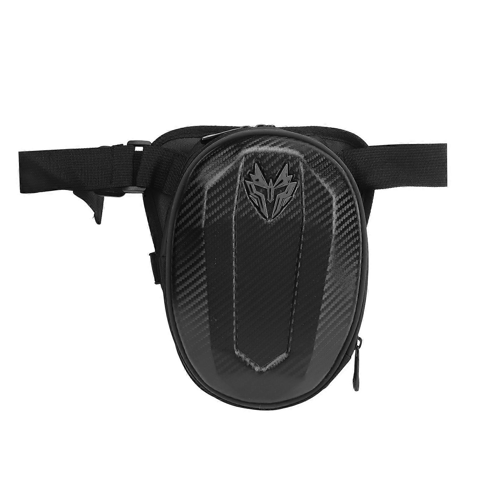 Motorcycle Hard Shell Leg Bag Waterproof Thick Breathable Cushion Adjustable Waist Belt for Scooters Cruisers Carbon Brazing Pattern