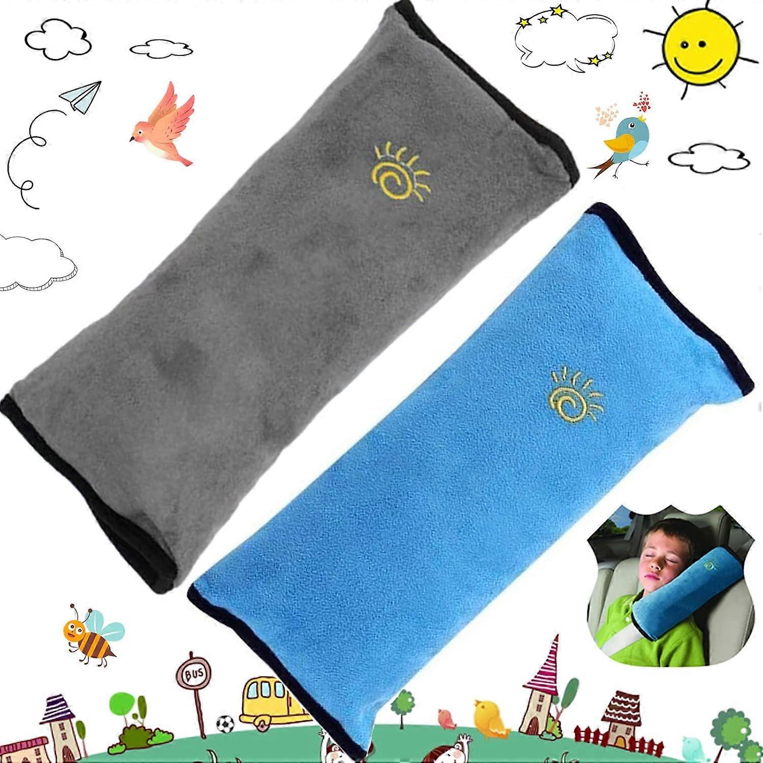 Children's car shoulder protector blue + gray