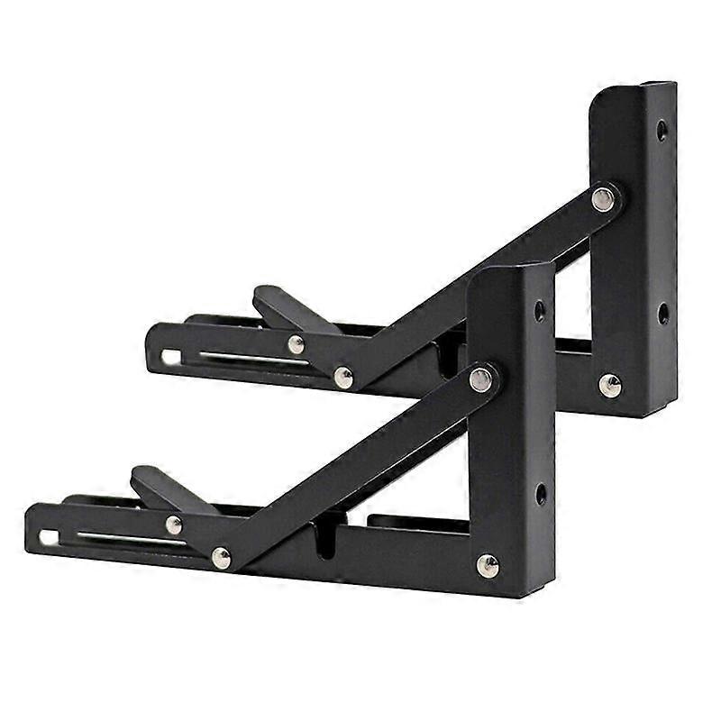 2Pcs Campervan Folding Bracket Table Shelf Caravan Black Stainless Steel Mini Folding Bracket