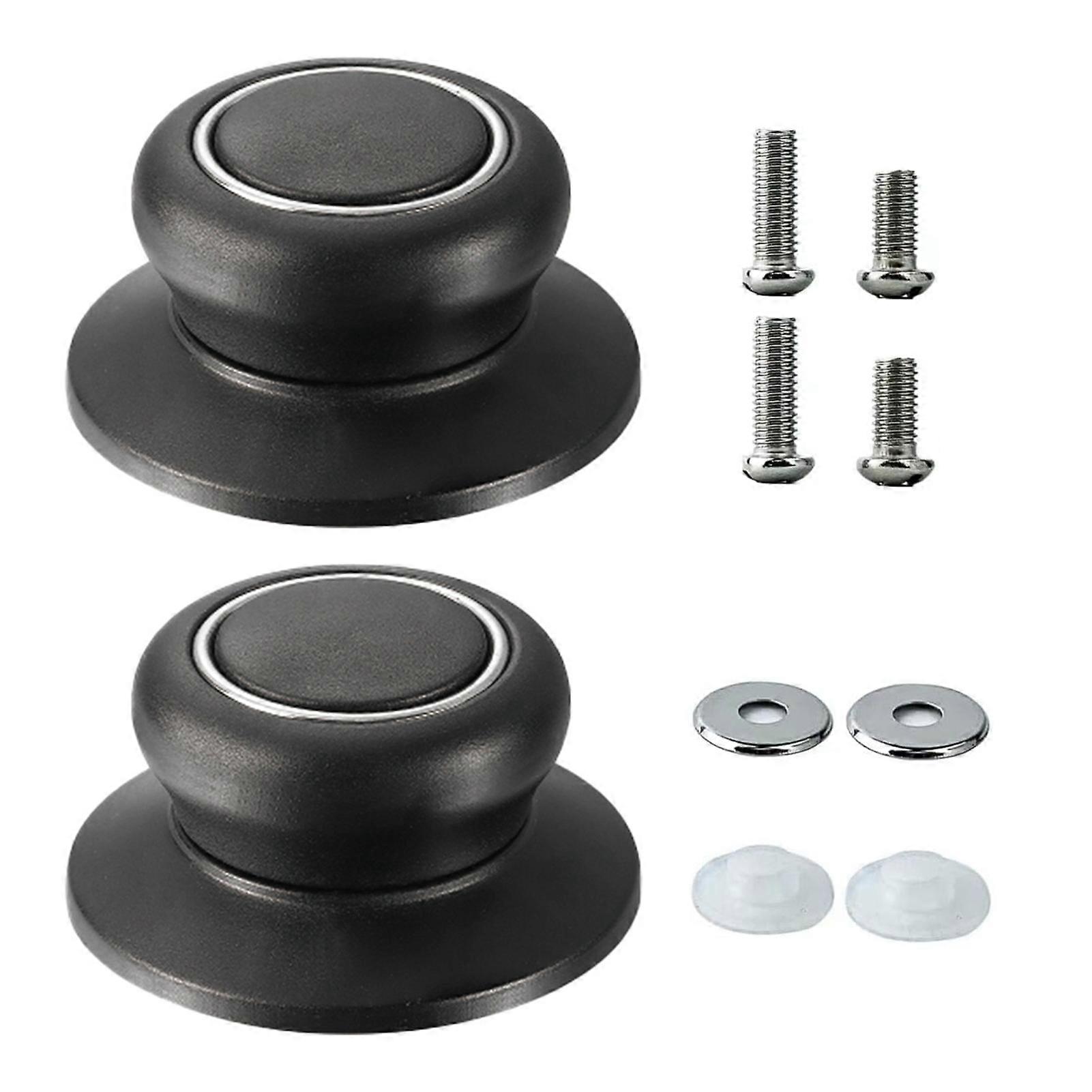 2Pcs Pot Lid Knobs Set Universal Universal Pot Lid Top Replacement Knob for Casserole Glass Pot Lid Heat Resistant Anti-Slip Grip Easy Installation Ki