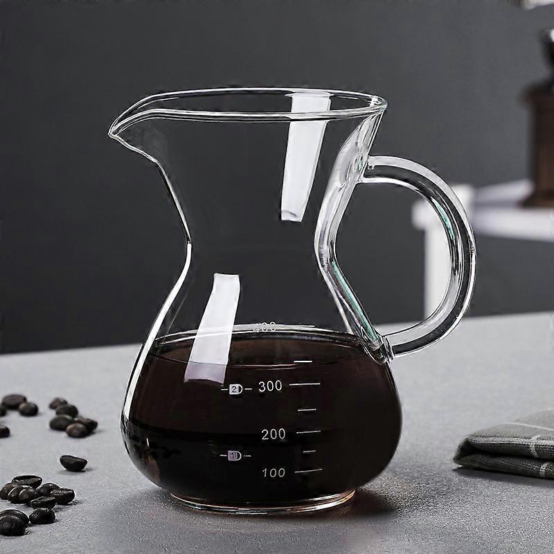 Glass Coffee Sharing Pots with Scale Anti-slip Handle Durable Coffees Pot Coffee Utensils